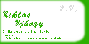 miklos ujhazy business card