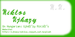 miklos ujhazy business card